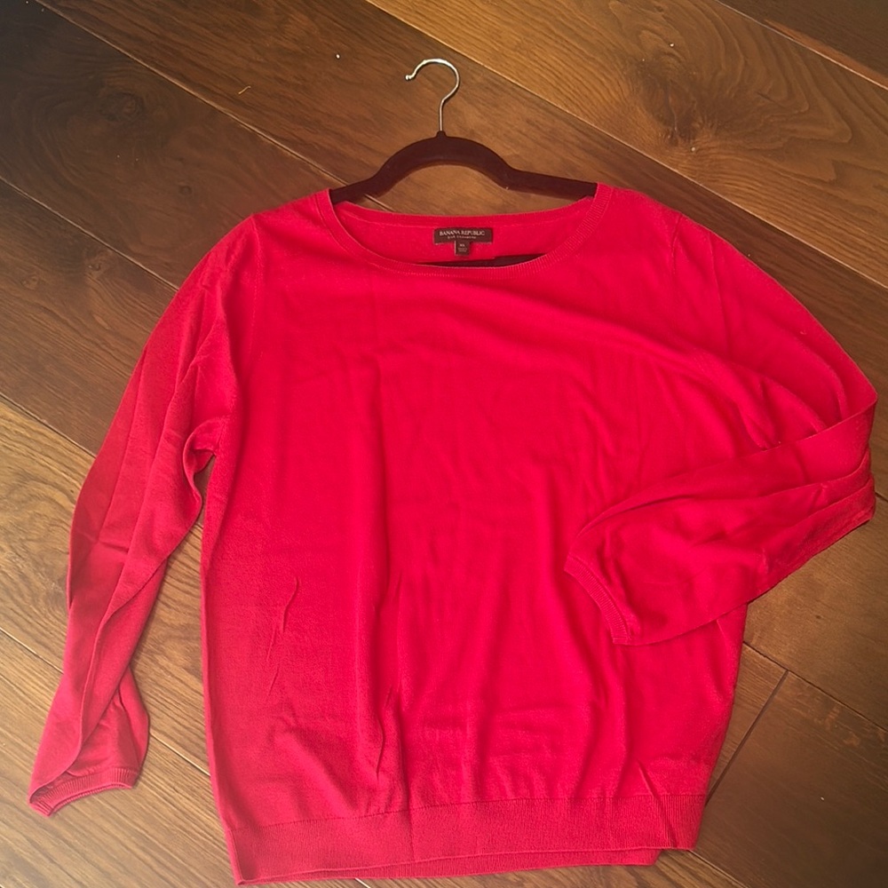 Banana Republic Vibrant Red Silk Cashmere Knit